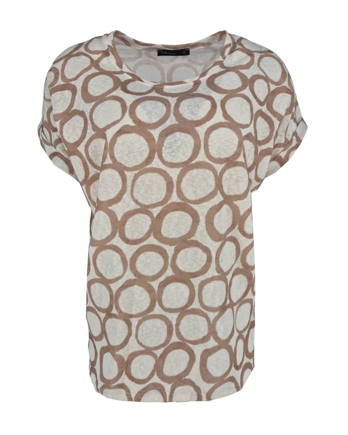 Top Tienus beige grafisch dessin