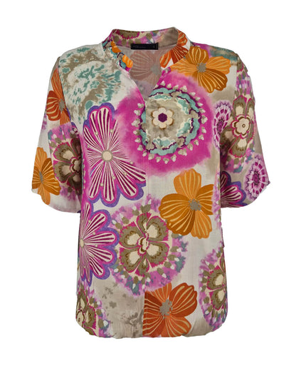 Blouson Doortje fuchsia bloemen dessin