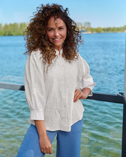 Blouse - Boho Broderie sering | Off-White