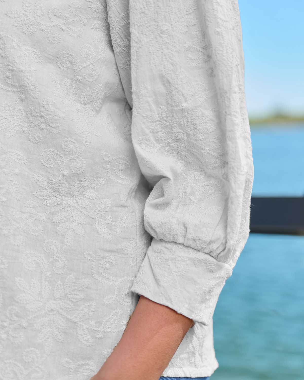 Blouse - Boho Broderie sering | Off-White
