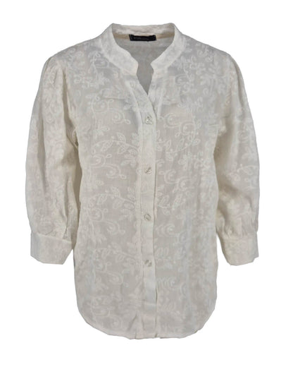 Blouse - Boho Broderie sering | Off-White