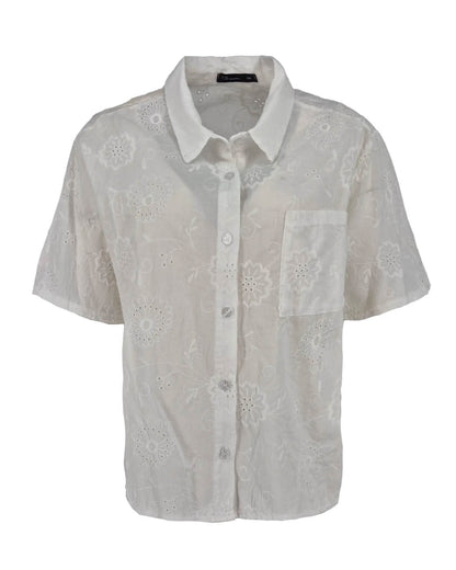 Blouse - Merel Broderie bloem | Off-White