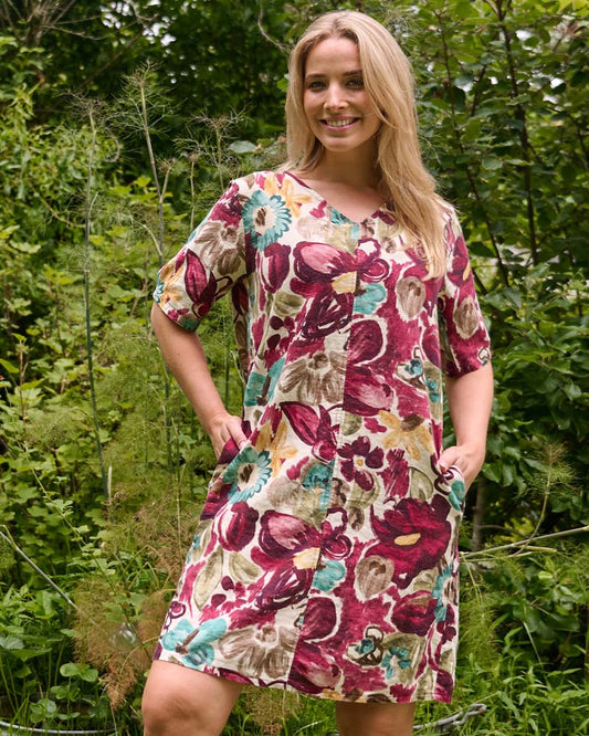 Jurk - Linde Bloemen Aquarel | Plum