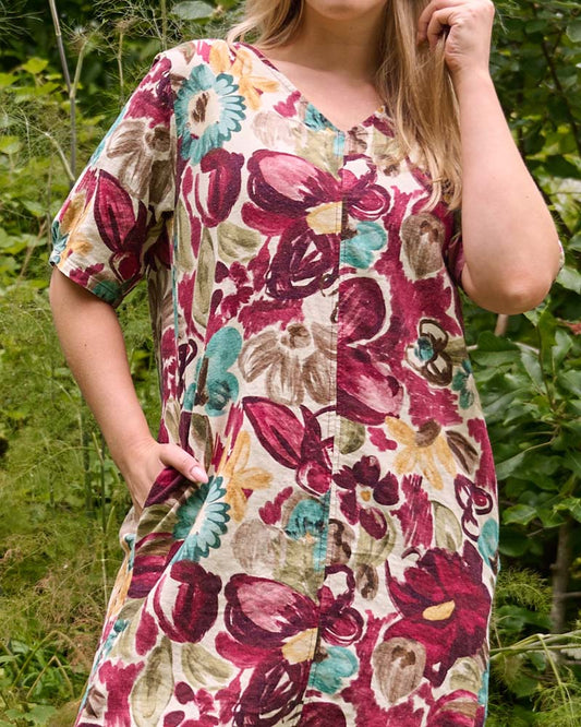 Jurk - Linde Bloemen Aquarel | Plum