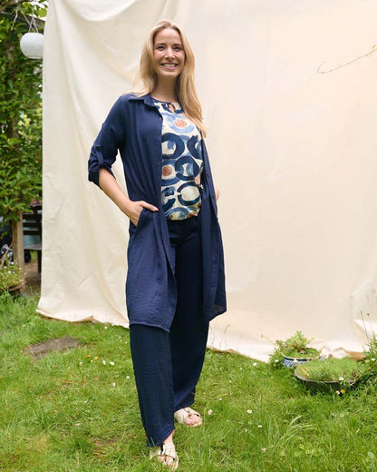 Top - Mimi-z Circle dot | Navy