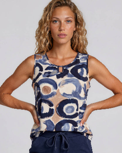 Top - Mimi-z Circle dot | Navy
