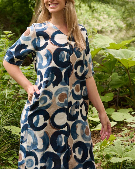 Jurk - Linde Circle dot | Navy