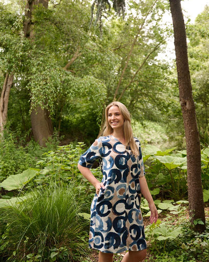 Jurk - Linde Circle dot | Navy
