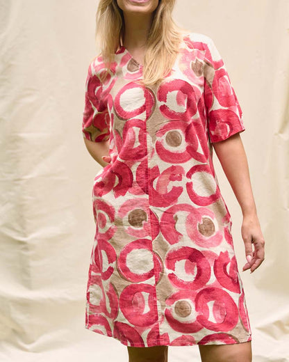 Jurk - Linde Circle dot | Fuchsia