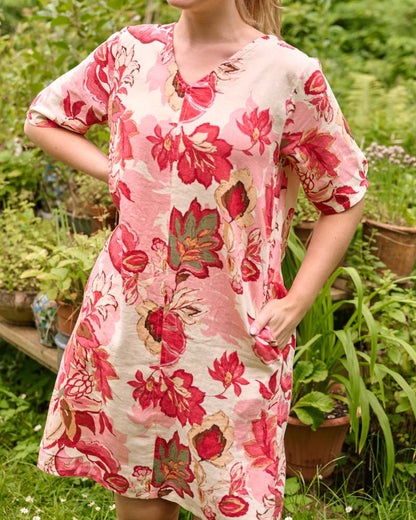 Jurk - Linde Leave shadow | Fuchsia