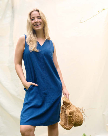 Jurk - Linde-Z Uni Linnen | Inkt Blauw