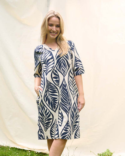 Jurk - Linde Blad stamp | Navy