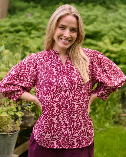 Blouse - Boho Bloem swirl | Roze