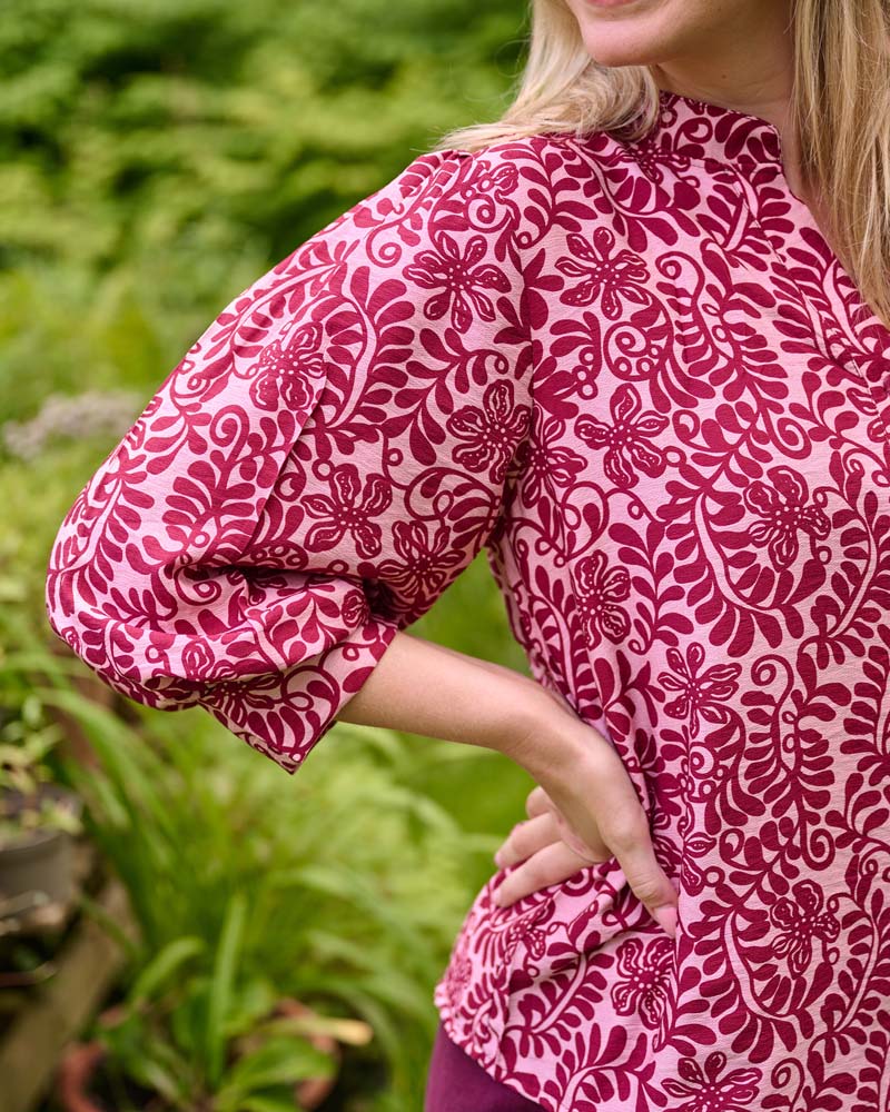 Blouse - Boho Bloem swirl | Roze