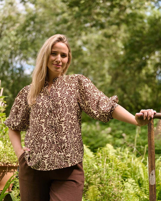 Blouse - Boho Bloem swirl | Geel