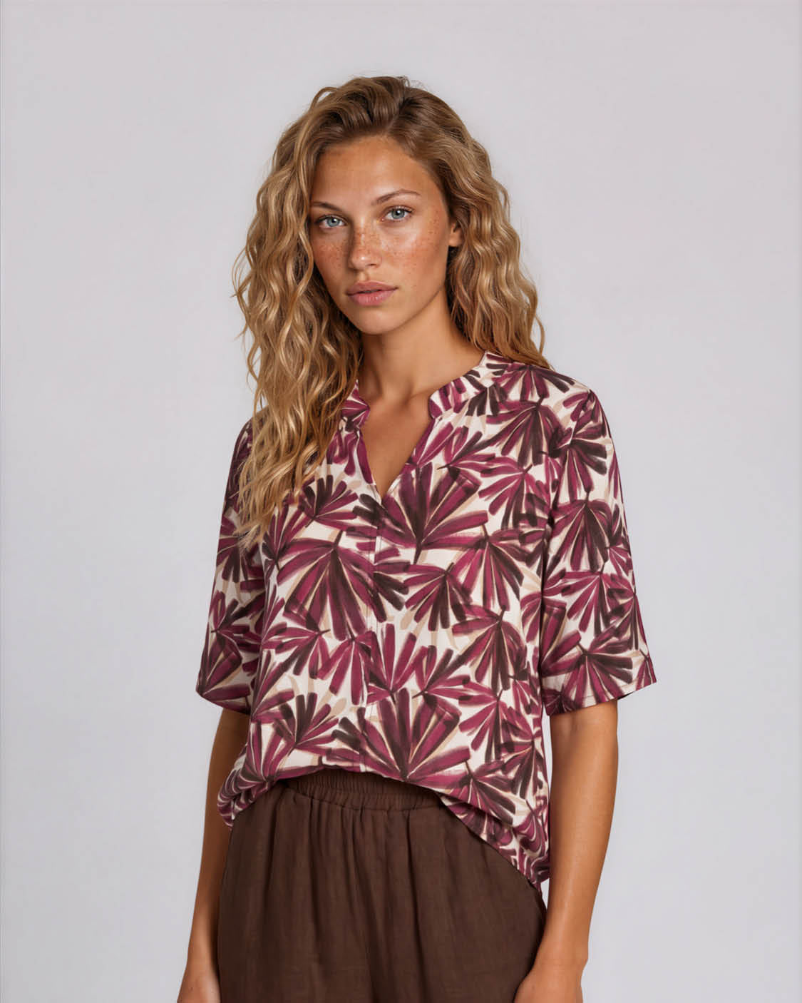 Top - Doortje Waaierblad | Plum
