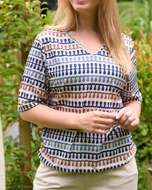 Top - Vivi Knit look | Navy