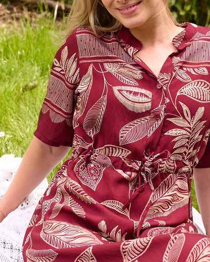 Jurk - Lalia Blad rand | Plum