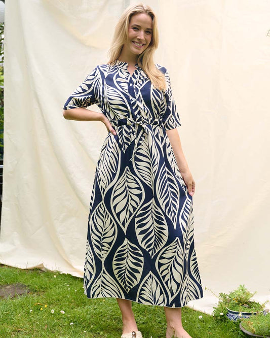 Jurk - Lalia Blad stamp | Navy