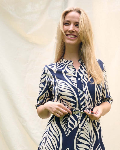 Jurk - Lalia Blad stamp | Navy