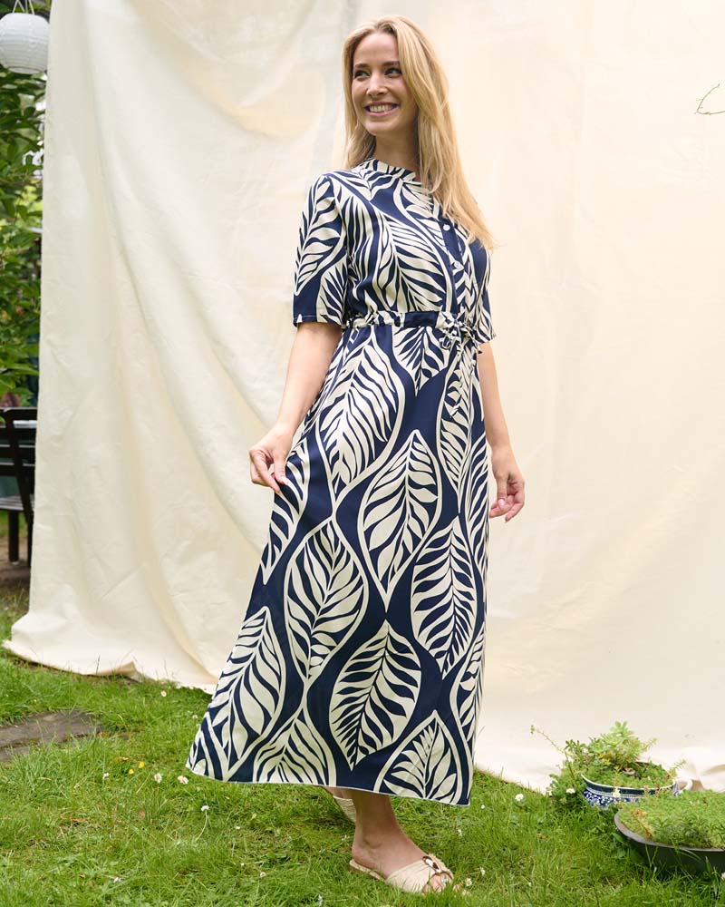 Jurk - Lalia Blad stamp | Navy
