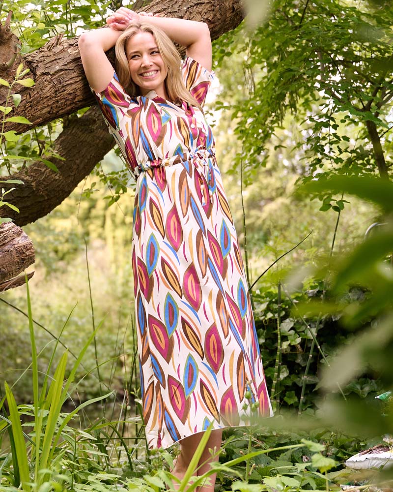 Jurk - Lalia Colourful Strokes | Plum