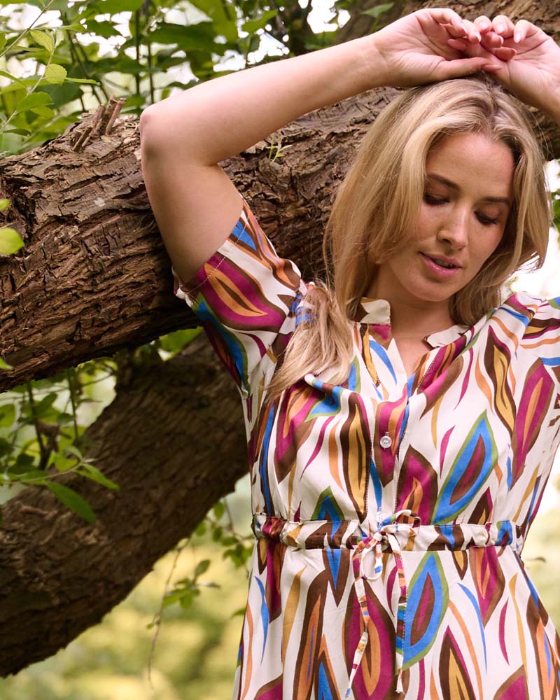 Jurk - Lalia Colourful Strokes | Plum