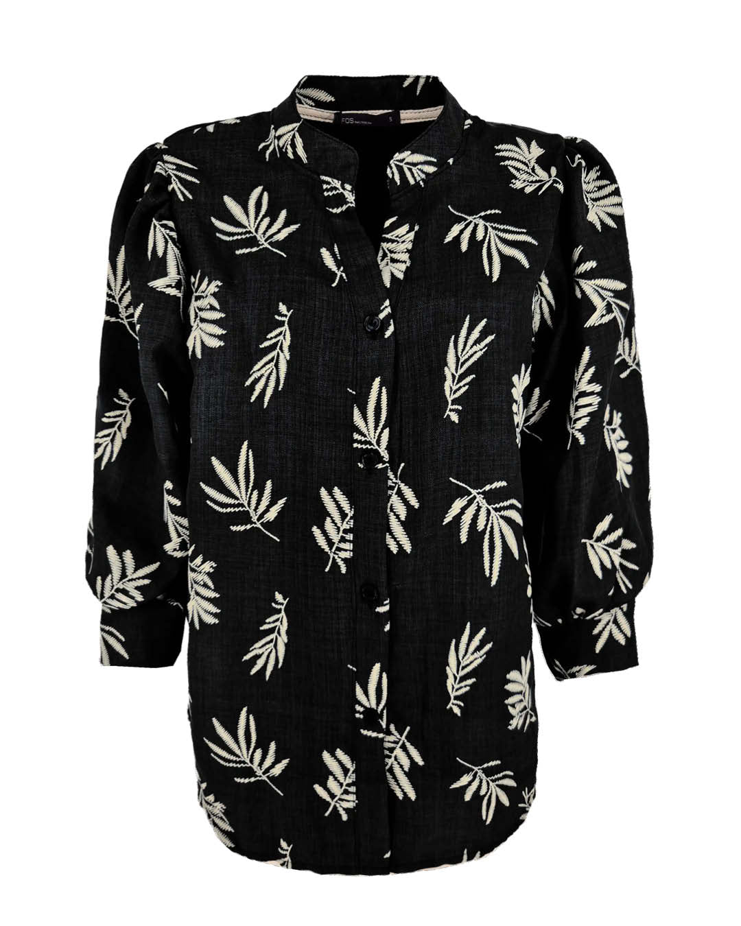 Blouse - Boho Blad puf | Zwart