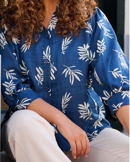 Blouse - Boho Blad puf | Navy