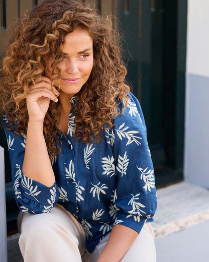 Blouse - Boho Blad puf | Navy