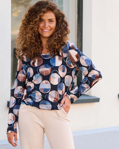 Top - Vivi Moon mosaic-FB | Navy