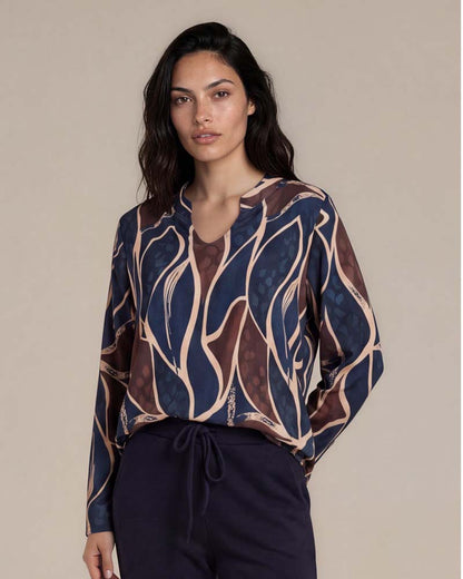 Top - Eefje Wild leaf-FB | Navy