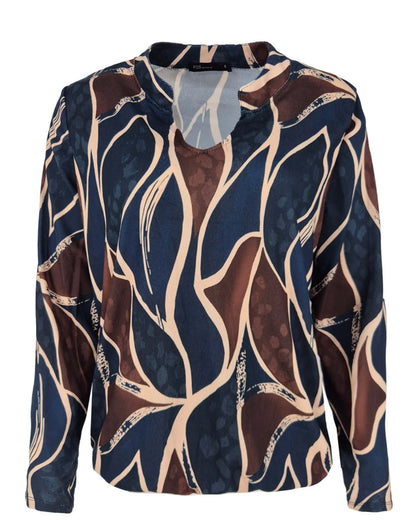 Top - Eefje Wild leaf-FB | Navy