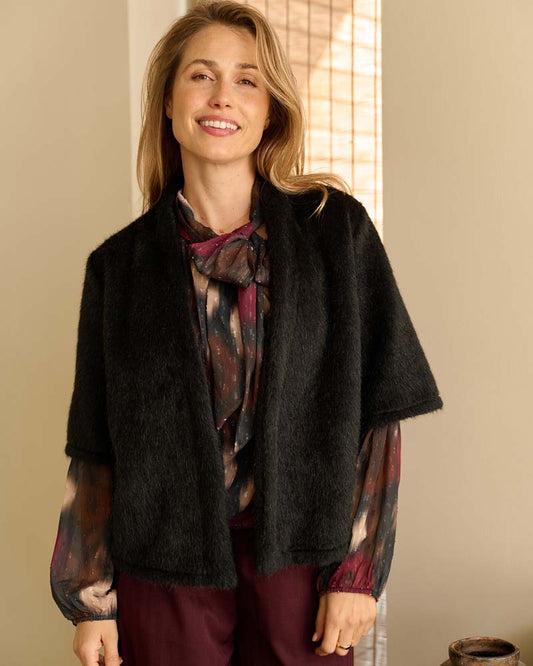 Gilet - Lia Alpaca | Zwart