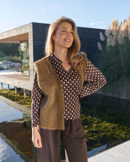 Gilet - Margriet Alpaca | Bruin