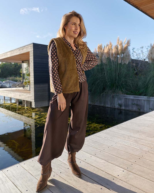 Gilet - Margriet Alpaca | Bruin