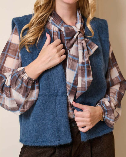 Gilet - Margriet Alpaca | Donker-Jeans