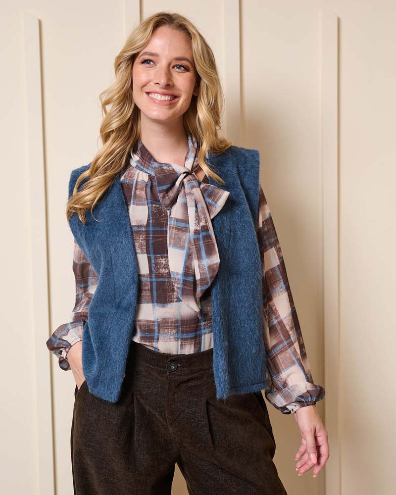 Gilet - Margriet Alpaca | Donker-Jeans