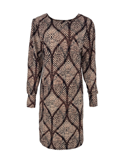 Jurk - Fiona Diamond Leaf | Zwart