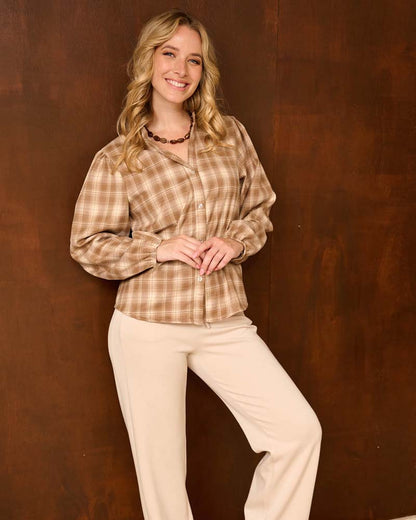 Blouse - Boho Ruit | Camel