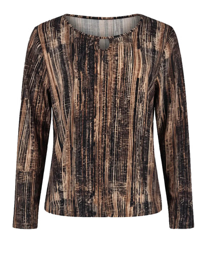 Top - Mimi Grain lines-FB | Zwart