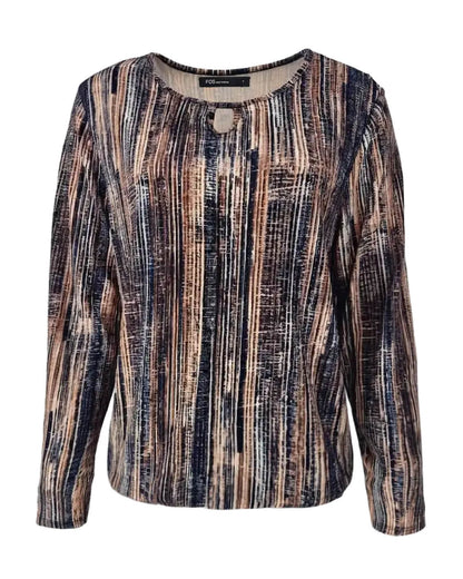 Top - Mimi Grain lines-FB | Navy
