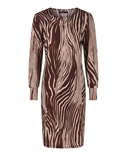 Jurk - Fiona Wild Lines | Bruin