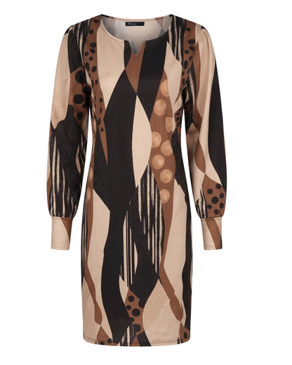 Jurk - Fiona Abstract landscape | Zwart