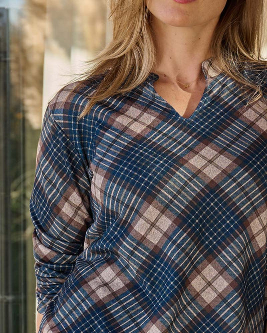 Top - Eefje Ruit diagonaal-FB | Navy