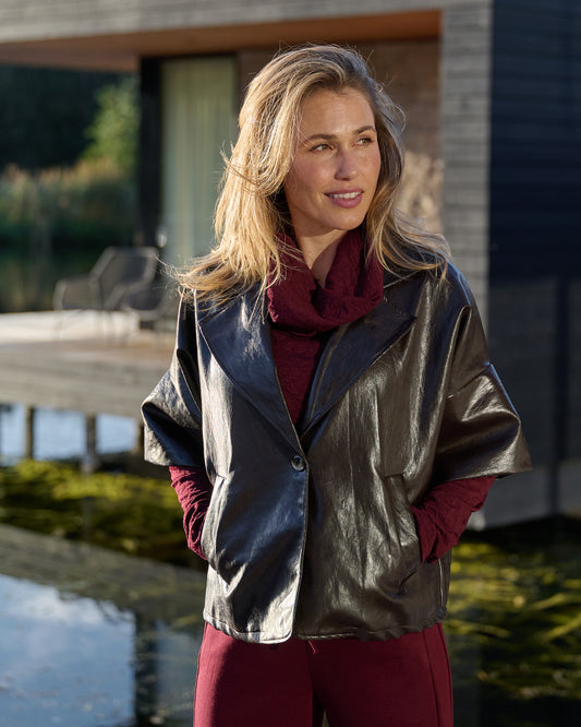 Gilet - Flo Fake Leather | Bruin