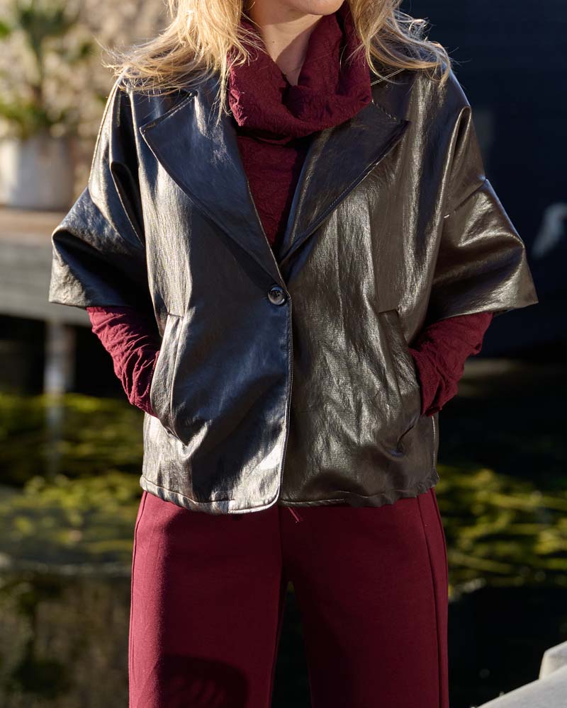 Gilet - Flo Fake Leather | Bruin