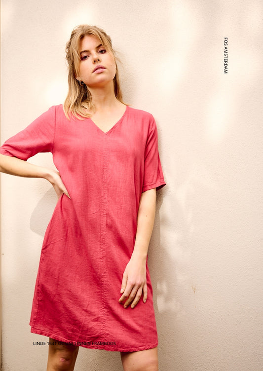 Jurk - Linde Linnen Uni | Framboos
