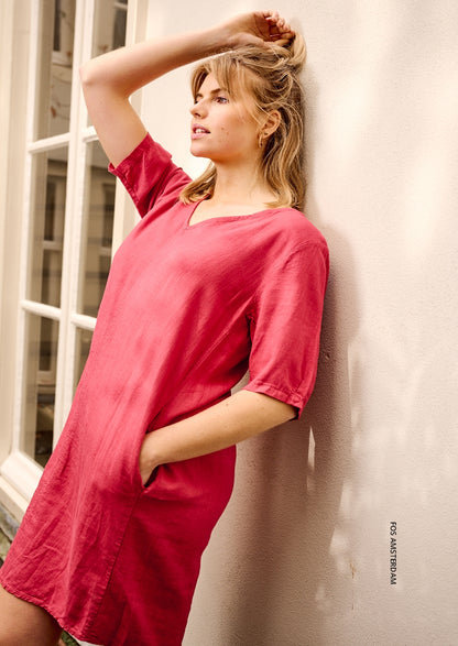 Jurk - Linde Linnen Uni | Framboos