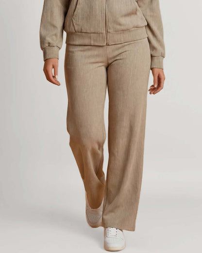 Wijde broek Bentha beige jacquard